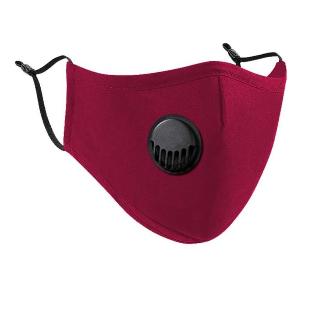 Reusable Crimson Red Cotton Face Mask w/ Vent